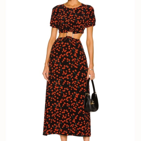 STAUD | Calypso Poppy Cut-Out Dress - Picture 1 of 14